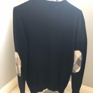 Burberry wool sweater with check elbow patches